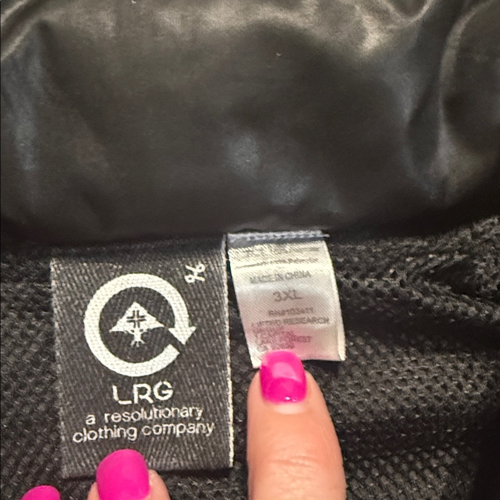 LRG Windbreaker Jacket Black Full Zip Streetwear 3XL - Picture 2 of 12
